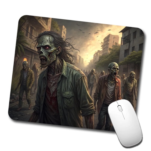 Horde Of Zombies Monsters Halloween Mouse Pad Low Profile Gaming Mat