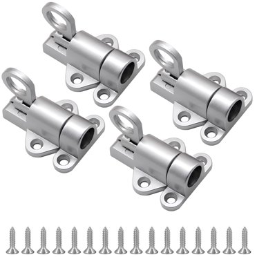 Pluokvzr 8pcs Self-Closing Latches Spring Door Lock Latch Aluminum Alloy Load Bolt Safety Automatic Slide Screws Window Cabinet Drawer Pet