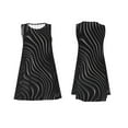 thumbnail image 1 of Horeoi Abstract Black And White Waves Print Women's Sleeveless Dress Cotton-like Flared Hem Deep Side Pockets Above-Knee, 1 of 6