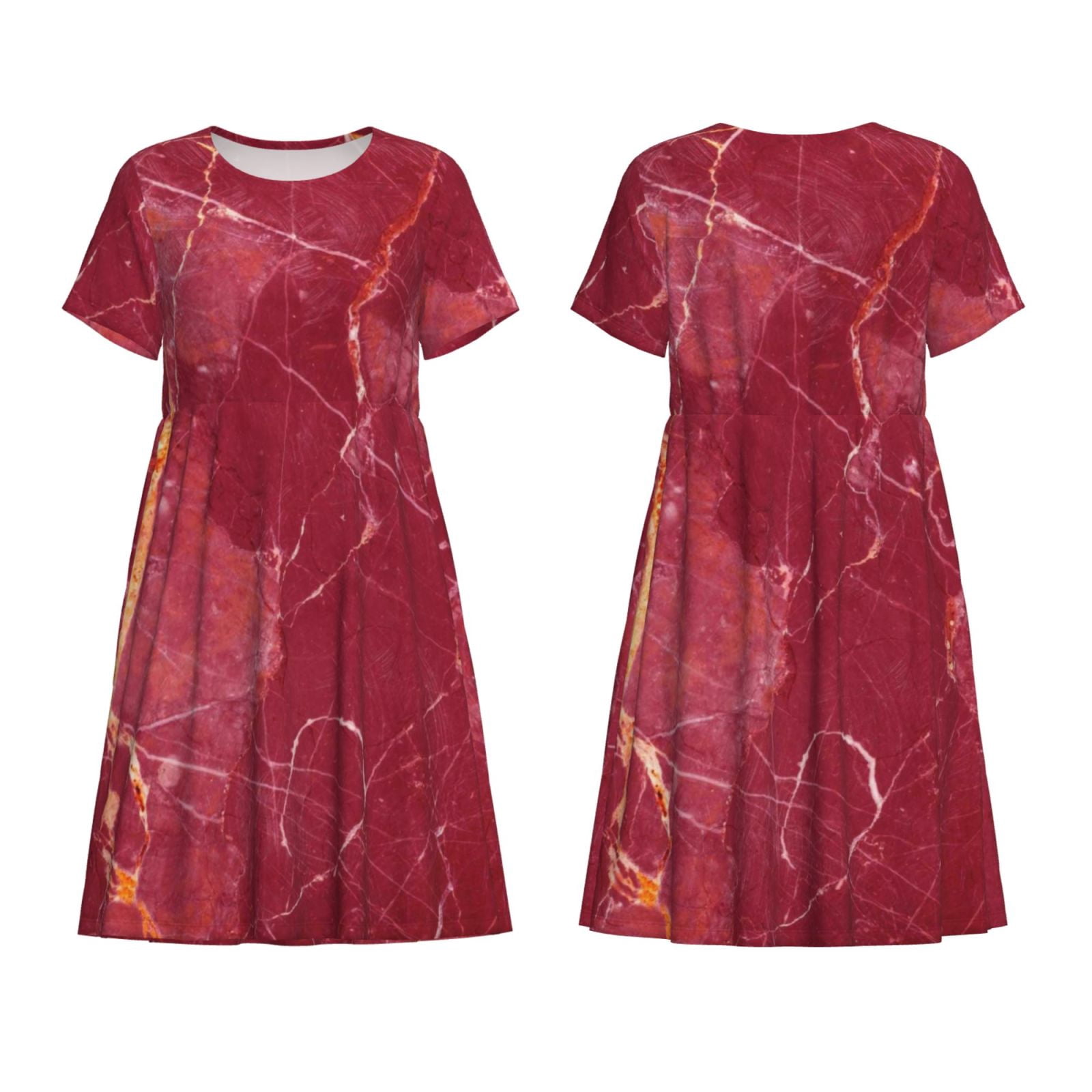 red marble dress Alexandranx Summer Marble Print Tube Top Slim Sexy Red Dress,Summer Dresses For Women
