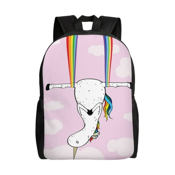 Horeoi Aerial Yoga for Unicorn Print Waterproof 600D Oxford Laptop Backpack for School Travel Work - Lightweight Durable Bag with Adjustable Straps