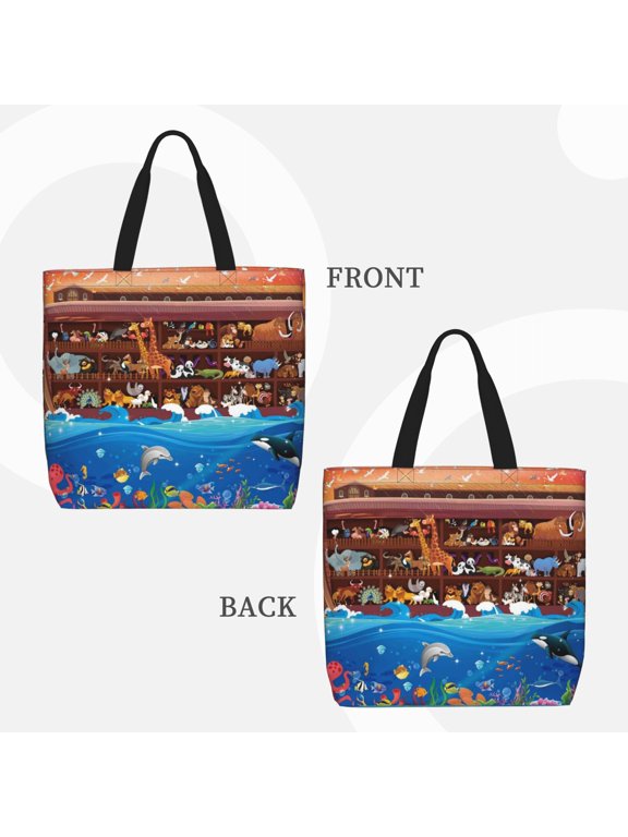Animals On Noah's Ark2 for Reinforced Shoulder Tote Bag Scratch-Proof Design Spacious Organizer Crossbody Carry Daily Commute Must-Have