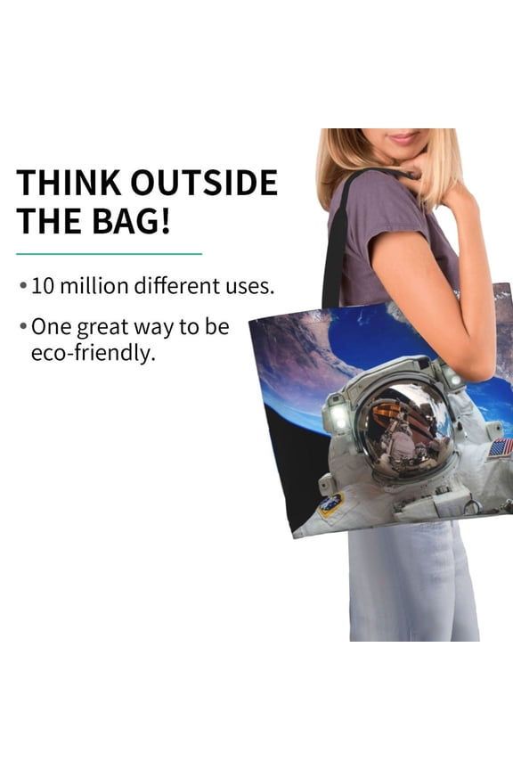 Astronaut in Outer Space Pattern Minimalist Crossbody Bag for Women Scratch-Resistant Oxford Fabric Multi-Functional Carryall Office Travel Versatile