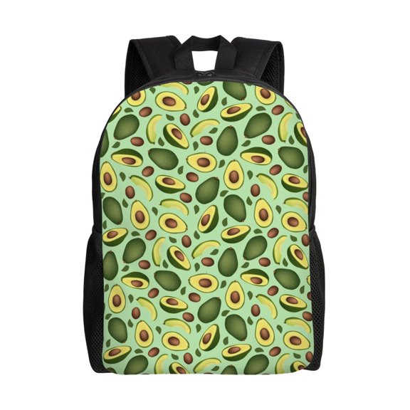 Horeoi Avocado With Seeds Print Waterproof 600D Oxford Laptop Backpack for School Travel Work - Lightweight Durable Bag with Adjustable Straps