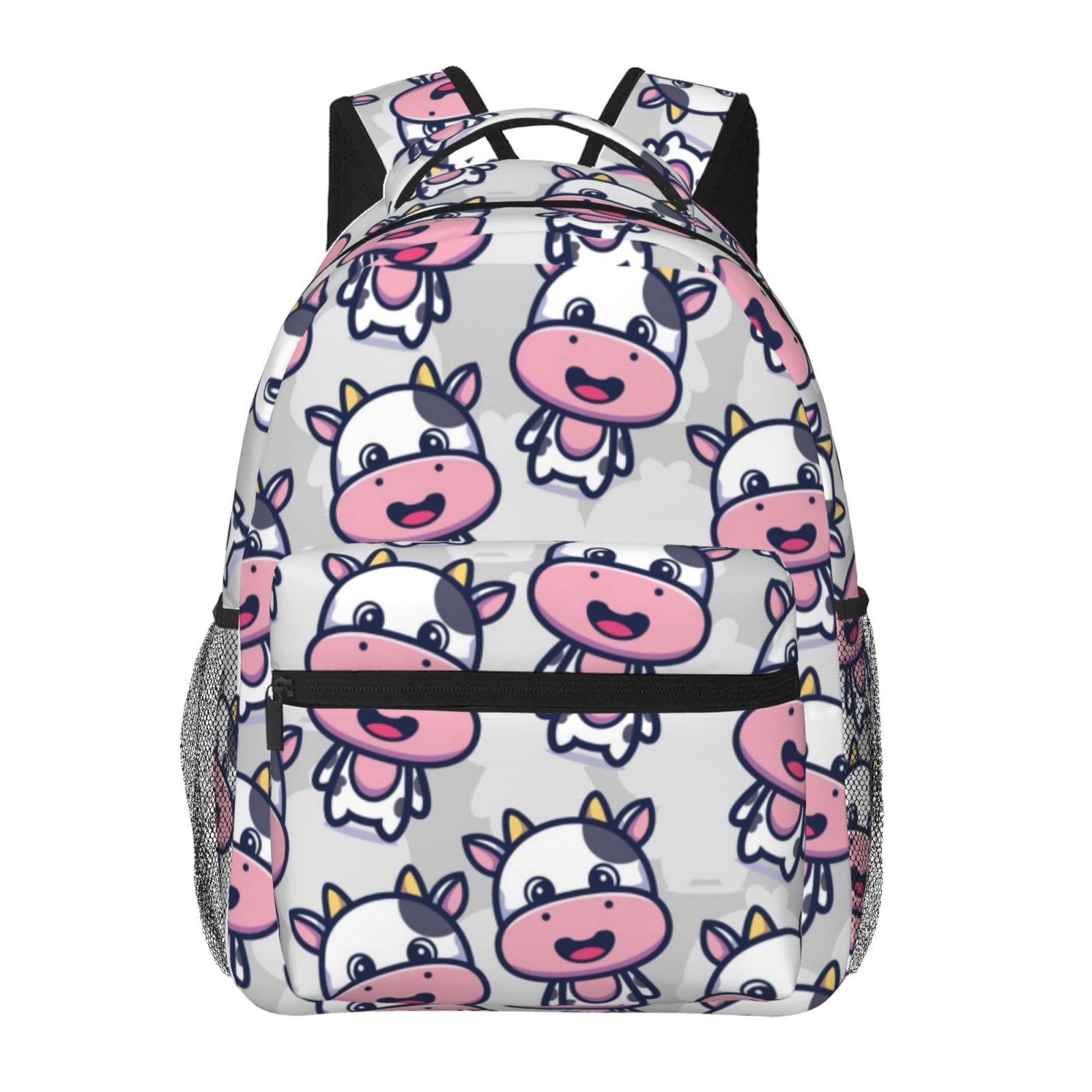 Horeoi Baby Cow Print Eco-Friendly Lightweight Student Backpack for School Travel - Ergonomic Padded Laptop Compartment & Multi-Pocket Design