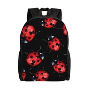 Horeoi Beautiful Red Ladybug Print Waterproof 600D Oxford Laptop Backpack for School Travel Work - Lightweight Durable Bag with Adjustable Straps