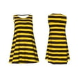 thumbnail image 1 of Horeoi Bee Stripe Print Women's Sleeveless Dress Cotton-like Flared Hem Deep Side Pockets Above-Knee, 1 of 6
