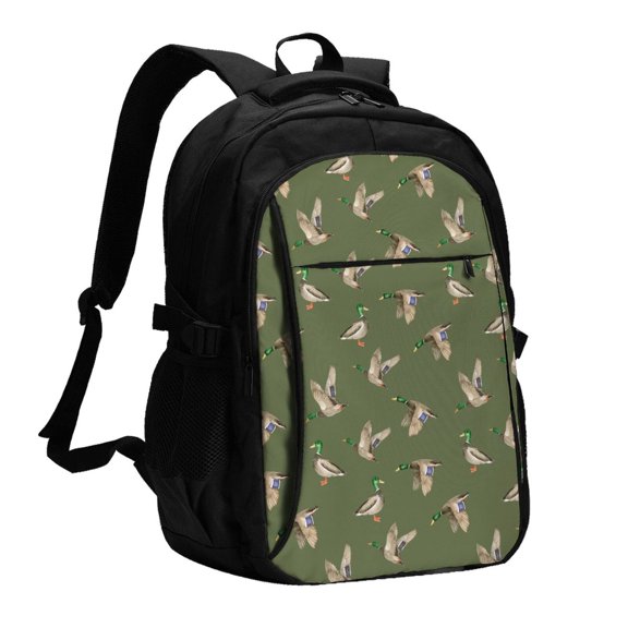 Horeoi Birds Wild Ducks Print USB Backpack for Travel School Work with Laptop Compartment Charging Port and Anti-Theft Pocket