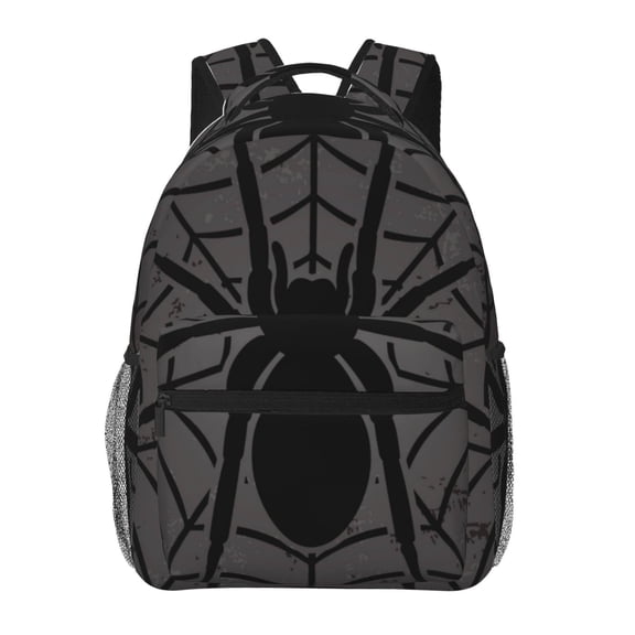 Horeoi Black Spider On Web 1 Print Eco-Friendly Lightweight Student Backpack for School Travel - Ergonomic Padded Laptop Compartment & Multi-Pocket Design