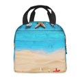 thumbnail image 1 of Horeoi Boards and Beach Pattern Lunch Bag for Work Picnic Travel Use Thermal Tote with Front Pocket for Women Men Students, 1 of 7