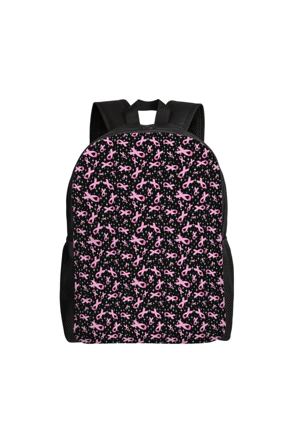 Breast Cancer Awareness (2) Print Waterproof 600D Oxford Laptop Backpack for School Travel Work - Lightweight Durable Bag with Adjustable Straps