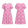 thumbnail image 1 of Horeoi Breast Cancer Awareness (3) Print Women's Short Sleeve Dress Breathable Polyester-Spandex All-Over Print A-Line Side Pockets Elastic Waist, 1 of 6