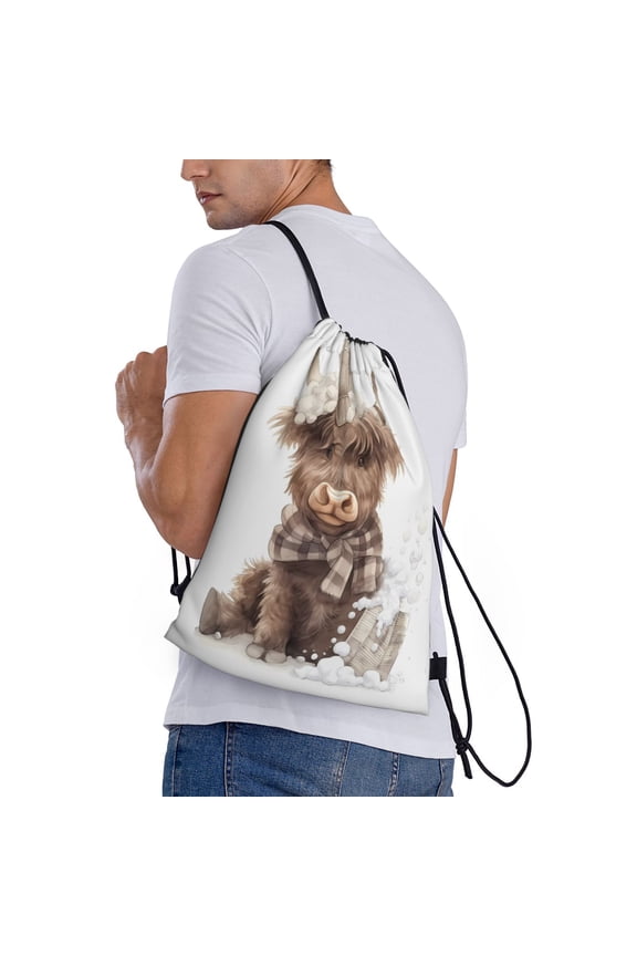 C Print Drawstring Bags for Gym Sports Yoga Travel Lightweight Foldable Sackpack for Men Women Teens
