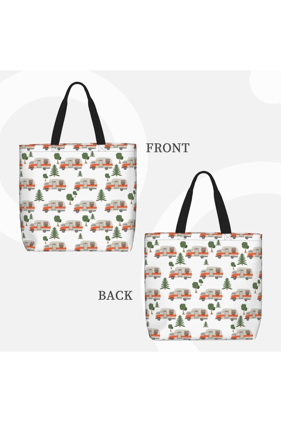 Camp Van for Reinforced Shoulder Tote Bag Scratch-Proof Design Spacious Organizer Crossbody Carry Daily Commute Must-Have