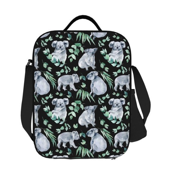 Horeoi Cartoon Koala Bear Pattern Insulated Thermal Lunch Bag with Leakproof Compartments for Office School Picnic Reusable Oxford Tote