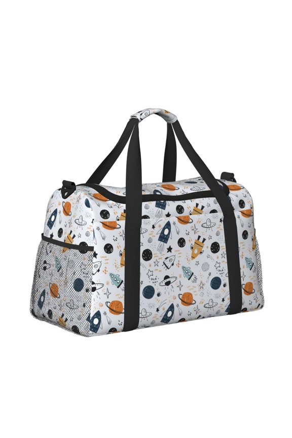 Cartoon Planets for Travel Duffle Bag with Adjustable Strap - Large Capacity Hand Carry for Gym Sports Outdoor