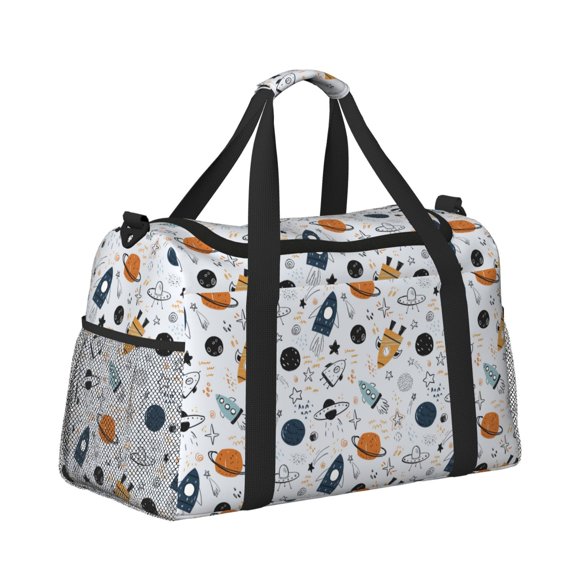 Horeoi Cartoon Planets for Travel Duffle Bag with Adjustable Strap - Large Capacity Hand Carry for Gym Sports Outdoor