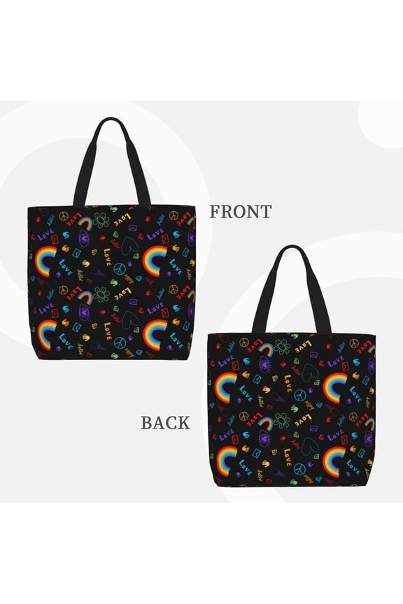 Cartoon Pride Lgbt for Reinforced Shoulder Tote Bag Scratch-Proof Design Spacious Organizer Crossbody Carry Daily Commute Must-Have
