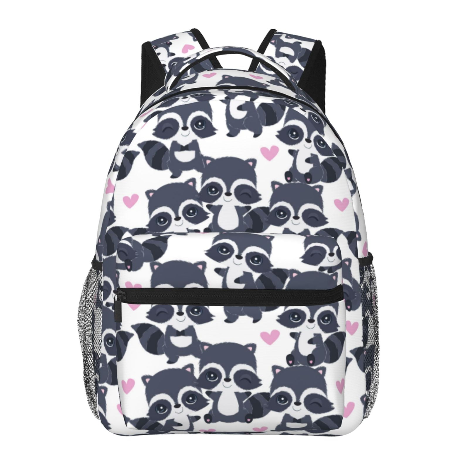 School Backpack Raccoon Horeoi Cartoon Raccoon Print Eco-Friendly Lightweight Student Backpack ...