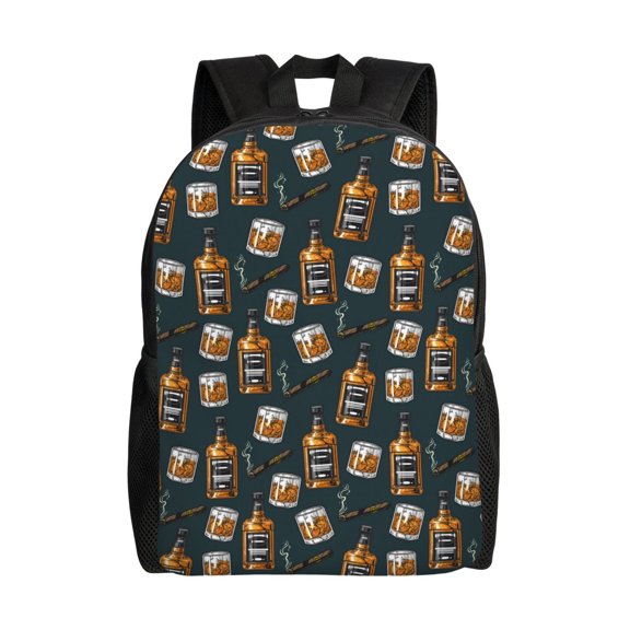 Horeoi Cigar Print Waterproof 600D Oxford Laptop Backpack for School Travel Work - Lightweight Durable Bag with Adjustable Straps