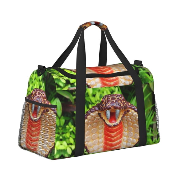 Horeoi Cobra Snake for Travel Duffle Bag with Adjustable Strap - Large Capacity Hand Carry for Gym Sports Outdoor