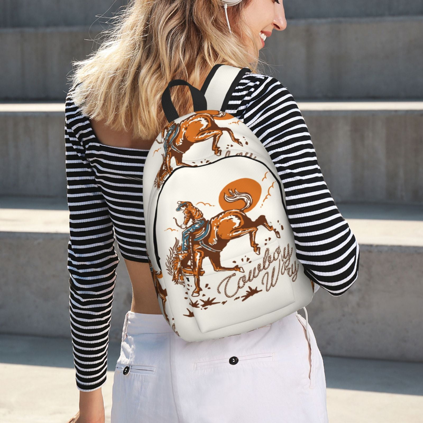 Horeoi Cowboy Riding Horse for Canvas Backpack for School Outdoor ...