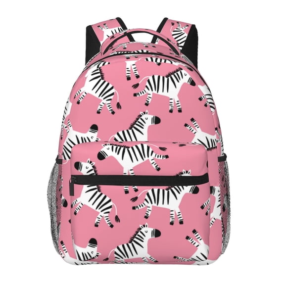 Horeoi Cute Cartoon Zebra Print Eco-Friendly Lightweight Student Backpack for School Travel - Ergonomic Padded Laptop Compartment & Multi-Pocket Design