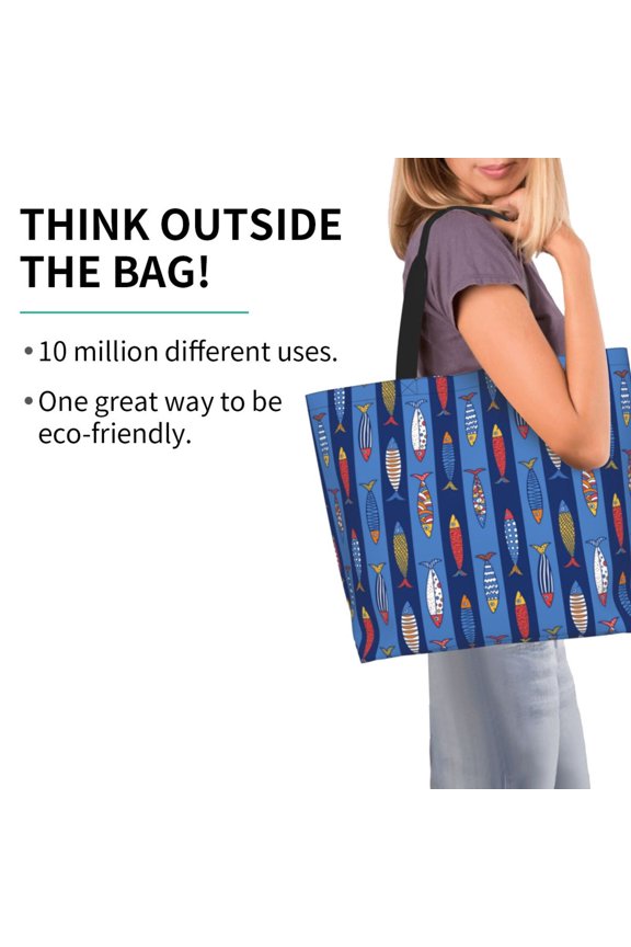 Cute Fish Pattern Minimalist Crossbody Bag for Women Scratch-Resistant Oxford Fabric Multi-Functional Carryall Office Travel Versatile