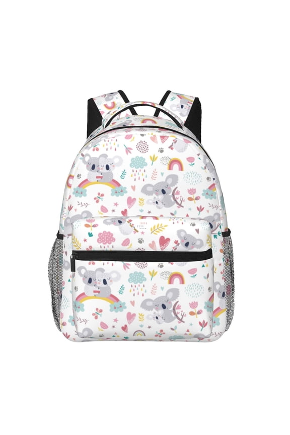 Cute Koala Print Eco-Friendly Lightweight Student Backpack for School Travel - Ergonomic Padded Laptop Compartment & Multi-Pocket Design