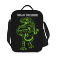 thumbnail image 1 of Horeoi DINOSAUR IN SPACE Pattern Insulated Thermal Lunch Bag with Leakproof Compartments for Office School Picnic Reusable Oxford Tote, 1 of 7