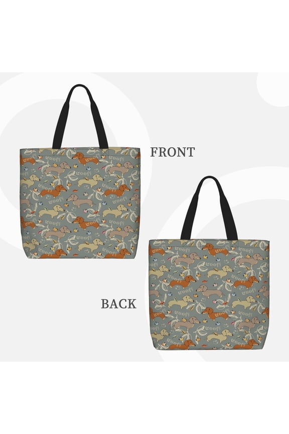 Dachshund Dog Bird for Reinforced Shoulder Tote Bag Scratch-Proof Design Spacious Organizer Crossbody Carry Daily Commute Must-Have
