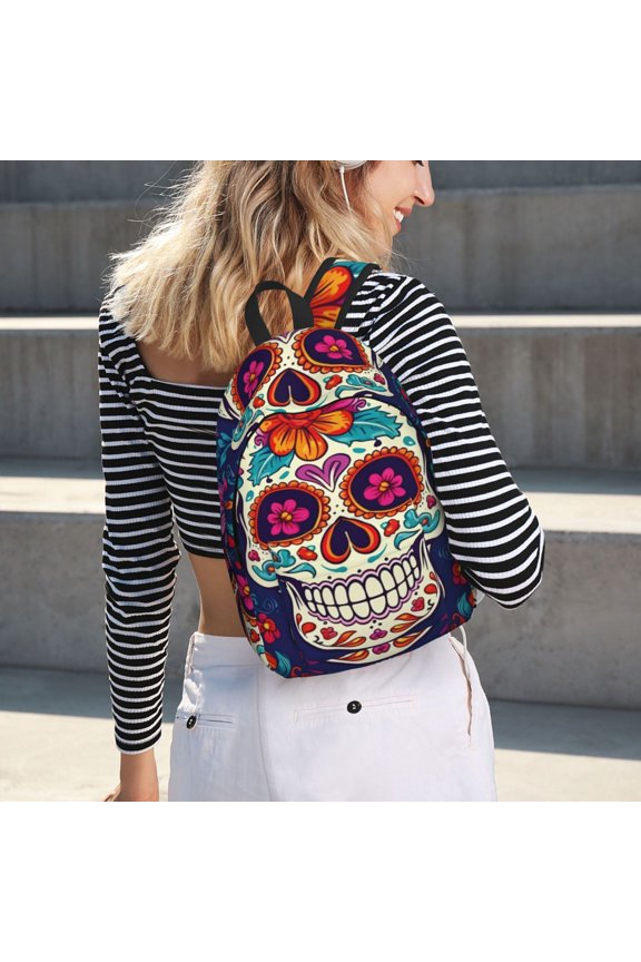 Dead Day Party for Canvas Backpack for School Outdoor Travel Use Men Women Teenagers Large Capacity with Adjustable Shoulder Straps