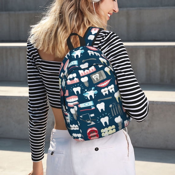 Horeoi Dental for Canvas Backpack for School Outdoor Travel Use Men Women Teenagers Large Capacity with Adjustable Shoulder Straps