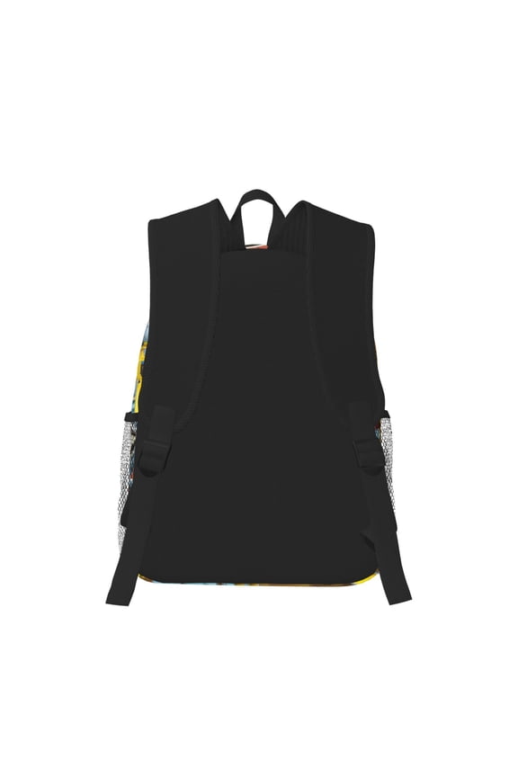 Different Construction Site Vehicles Print Casual Backpack for School Work Travel Hiking with Laptop Compartment and Side Pockets Lightweight Design