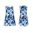 thumbnail image 1 of Horeoi Evil Eye Print Women's Sleeveless Dress Cotton-like Flared Hem Deep Side Pockets Above-Knee, 1 of 6