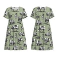 thumbnail image 1 of Horeoi Farm Cows Print Women's Short Sleeve Dress Breathable Polyester-Spandex All-Over Print A-Line Side Pockets Elastic Waist, 1 of 6