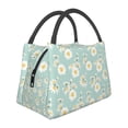 thumbnail image 1 of Horeoi Floral Daisy Pattern Portable Insulation Bag for Work Picnic Travel with Zipper and Handle Foldable Thermal Lunch Tote, 1 of 4