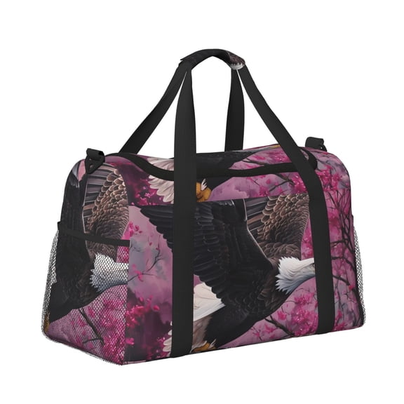 Horeoi Flower Bald Eagle for Travel Duffle Bag with Adjustable Strap - Large Capacity Hand Carry for Gym Sports Outdoor