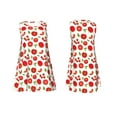thumbnail image 1 of Horeoi Fresh Red Tomato Print Women's Sleeveless Dress Cotton-like Flared Hem Deep Side Pockets Above-Knee, 1 of 6