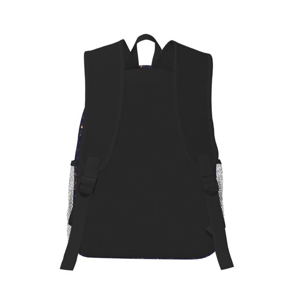 Horeoi Gold Black Glitter Print Casual Backpack for School Work Travel Hiking with Laptop Compartment and Side Pockets Lightweight Design