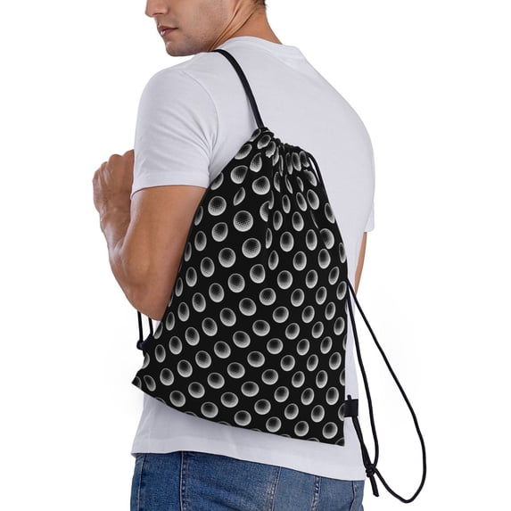 Horeoi Golf Balls Print Drawstring Bags for Gym Sports Yoga Travel Lightweight Foldable Sackpack for Men Women Teens