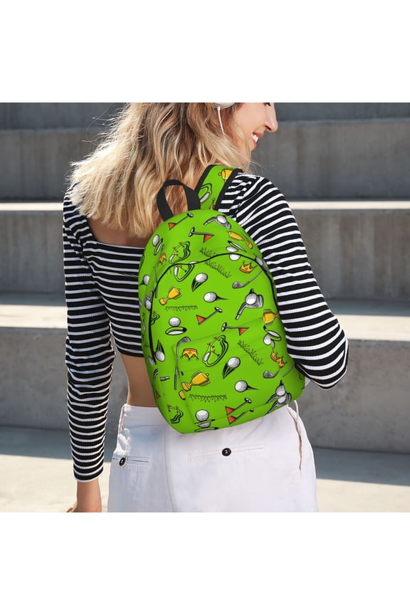 Golf Sport Club for Canvas Backpack for School Outdoor Travel Use Men Women Teenagers Large Capacity with Adjustable Shoulder Straps