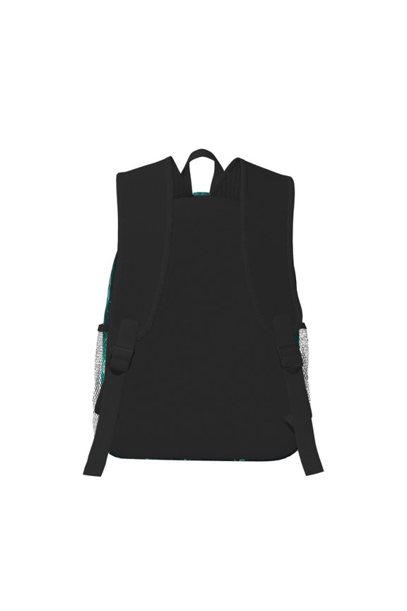 Green Lightning Flash Print Casual Backpack for School Work Travel Hiking with Laptop Compartment and Side Pockets Lightweight Design