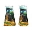 thumbnail image 1 of Horeoi Green Tractor Field Print Women's Sleeveless Dress Cotton-like Flared Hem Deep Side Pockets Above-Knee, 1 of 6