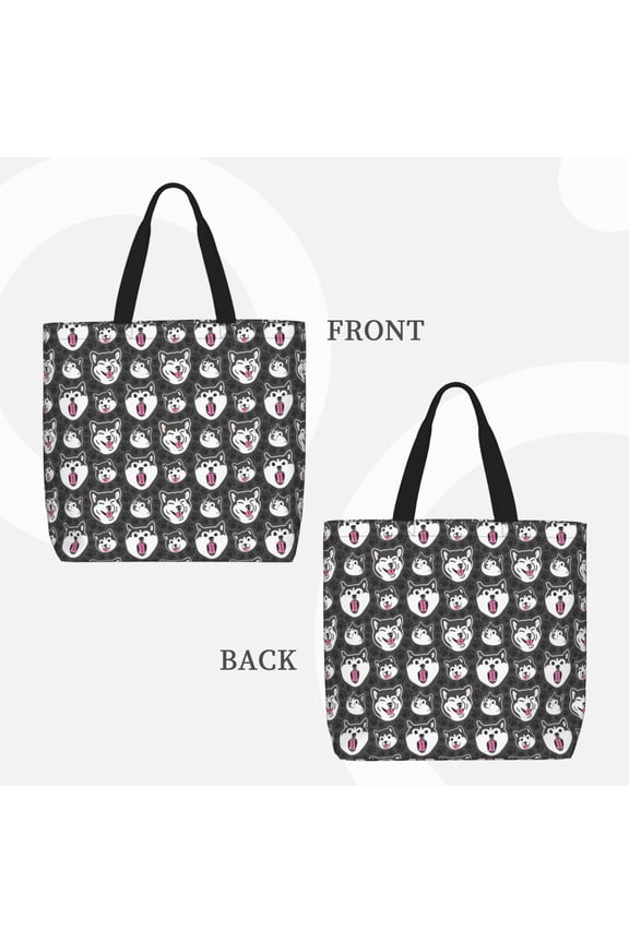 HUSKY Face for Reinforced Shoulder Tote Bag Scratch-Proof Design Spacious Organizer Crossbody Carry Daily Commute Must-Have