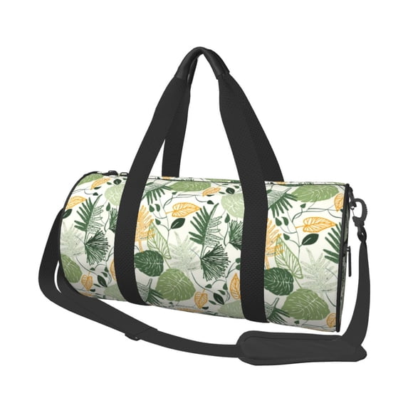 Horeoi Hawaiian Style Print Foldable Travel Duffle Bag with Removable Strap - Water-Resistant Gym Vacation Luggage Multi-Pocket Design