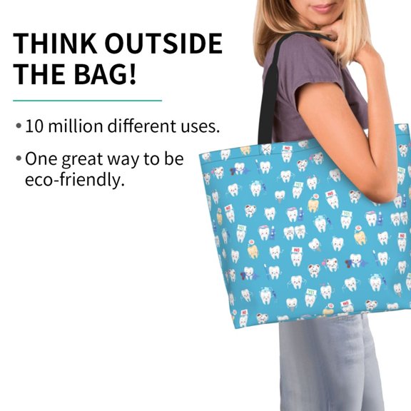 Horeoi Healthy And Ill White Teeth Pattern Minimalist Crossbody Bag for Women Scratch-Resistant Oxford Fabric Multi-Functional Carryall Office Travel Versatile