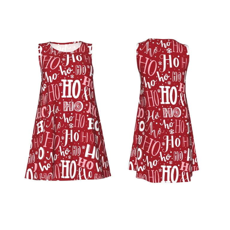 silly christmas dress Horeoi Ho Funny Christmas Print Women's Sleeveless Dress Cotton-like Flared  Hem Deep Side Pockets Above-Knee