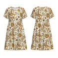 thumbnail image 1 of Horeoi Indian Paisley Print Women's Short Sleeve Dress Breathable Polyester-Spandex All-Over Print A-Line Side Pockets Elastic Waist, 1 of 6