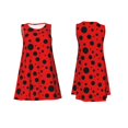 thumbnail image 1 of Horeoi Ladybug Pattern Print Women's Sleeveless Dress Cotton-like Flared Hem Deep Side Pockets Above-Knee, 1 of 6